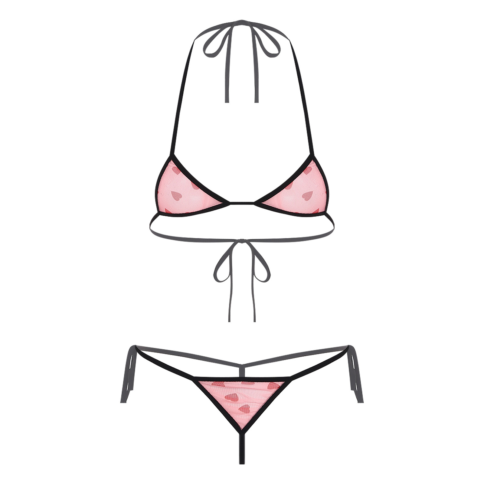 Sheer Mesh Bra - Set Pakaian Dalam Wanita Mikro Mini