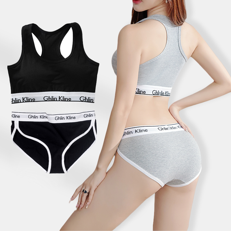 Cotton Bra Everyday - Bra olahraga S-XL, Set celana dalam