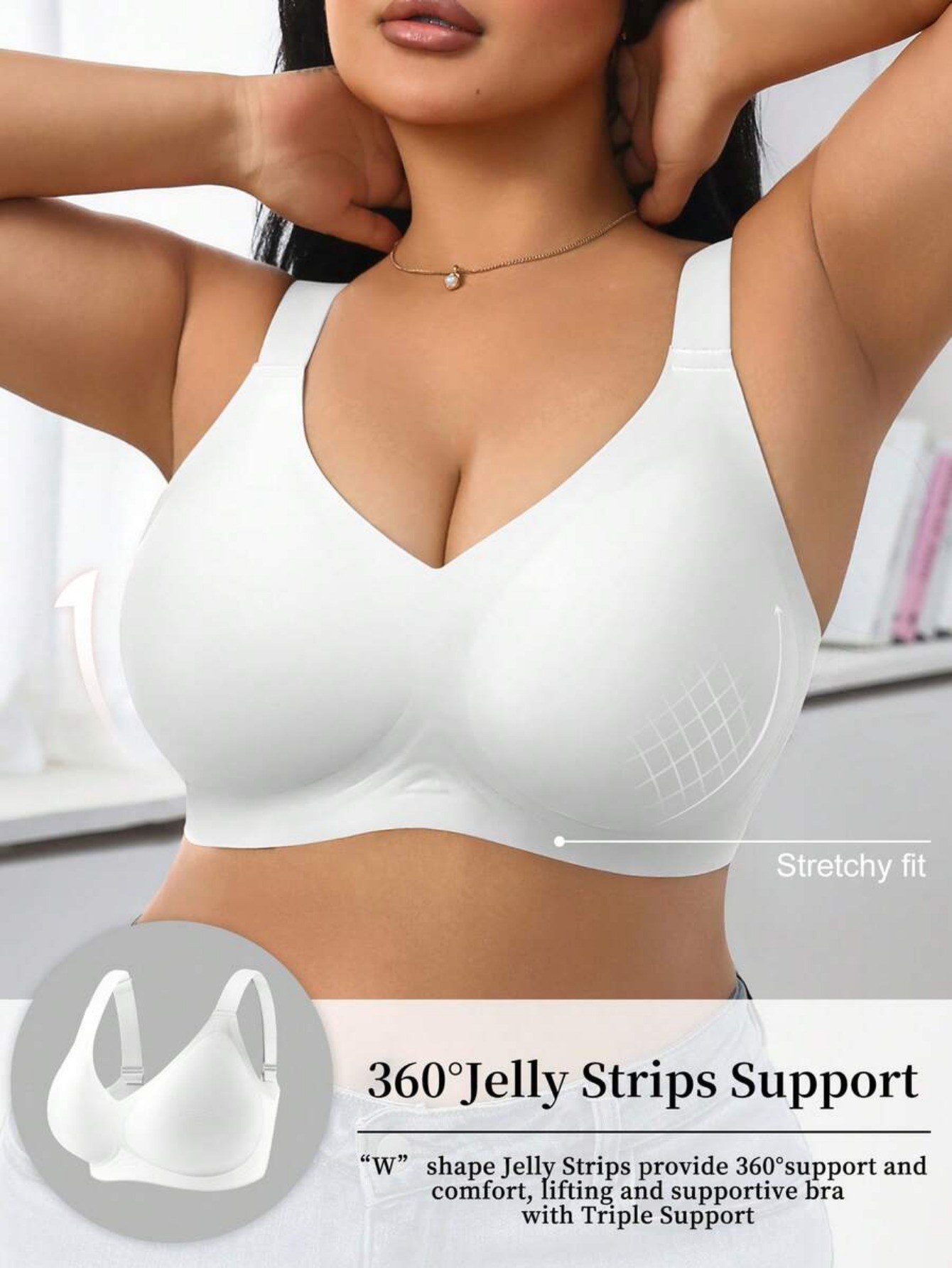 Wirefree Bra Comfort - Bra Olahraga Wanita dengan Dukungan Tinggi,