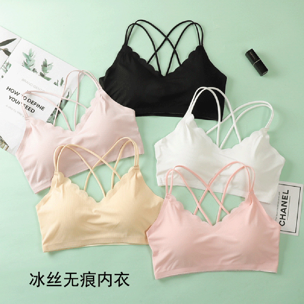 Lace Bralette Set - Bra Push Up tanpa tali untuk
