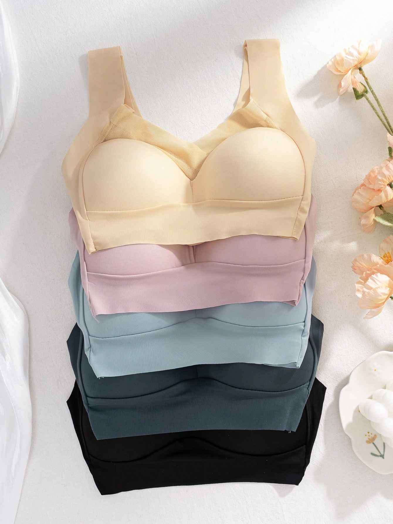 Sleep Bra Bralette - 5pcs Bra Wanita Tanpa Kawat Bahan