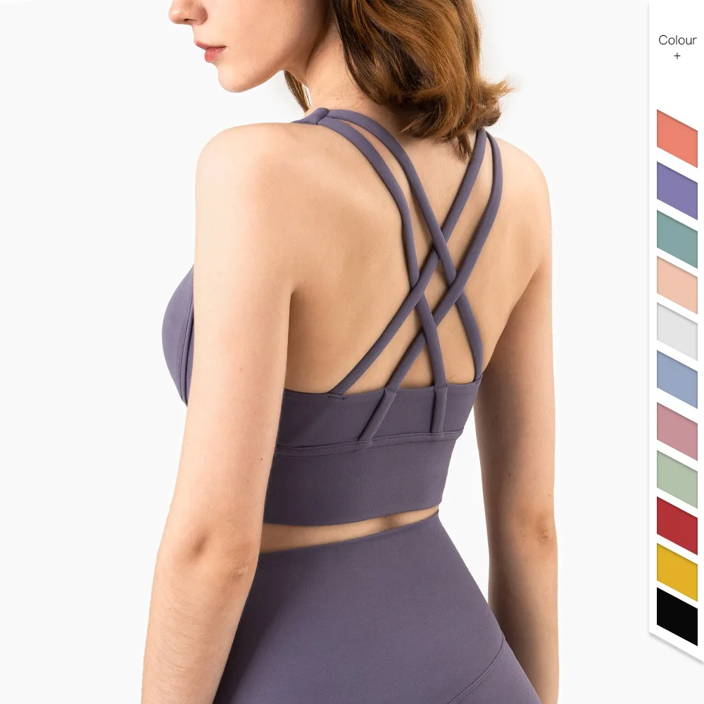 Sports Bra Racerback - Atasan Bra olahraga wanita, pakaian atasan