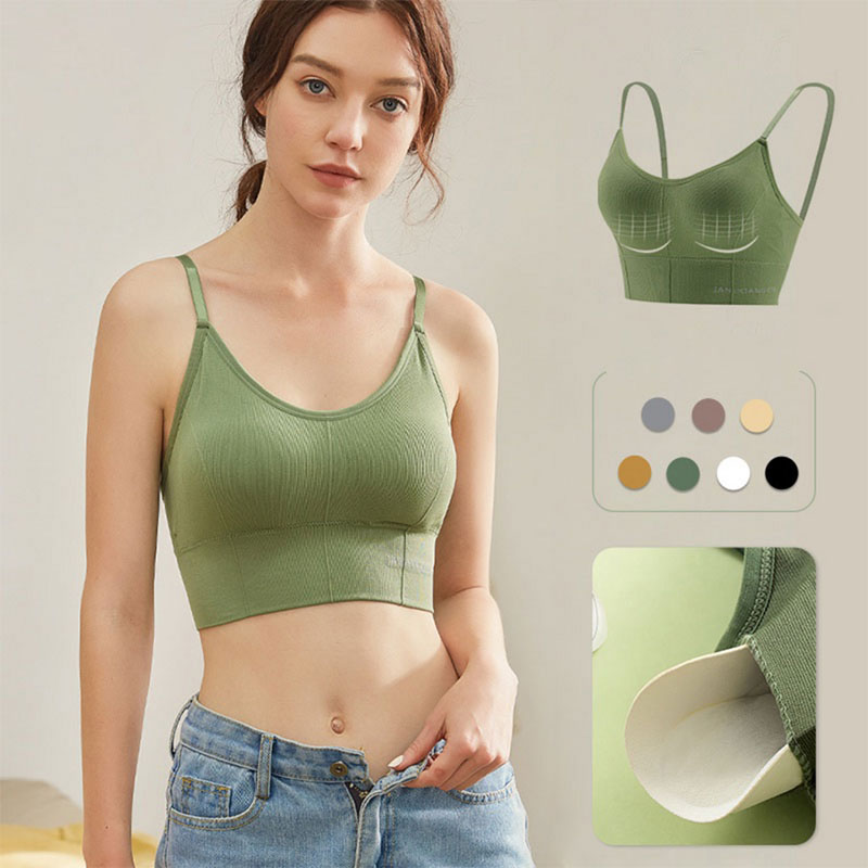 T Shirt Bra Seamless - Bra olahraga wanita, 1 buah Bra