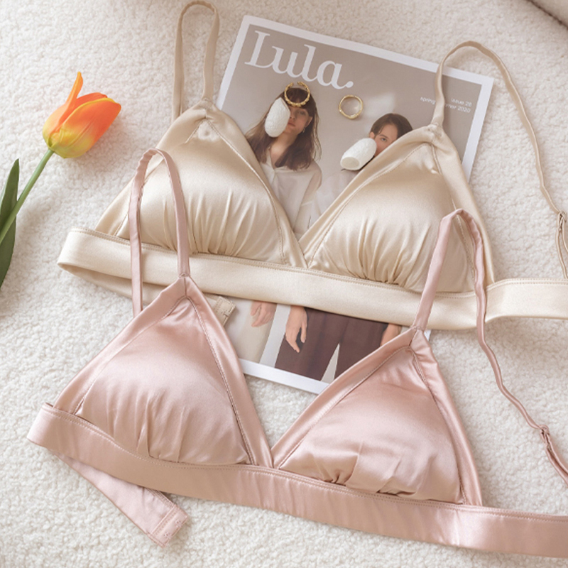 Sleep Bra Bralette - Bralette untuk wanita 93.8% Bra sutra