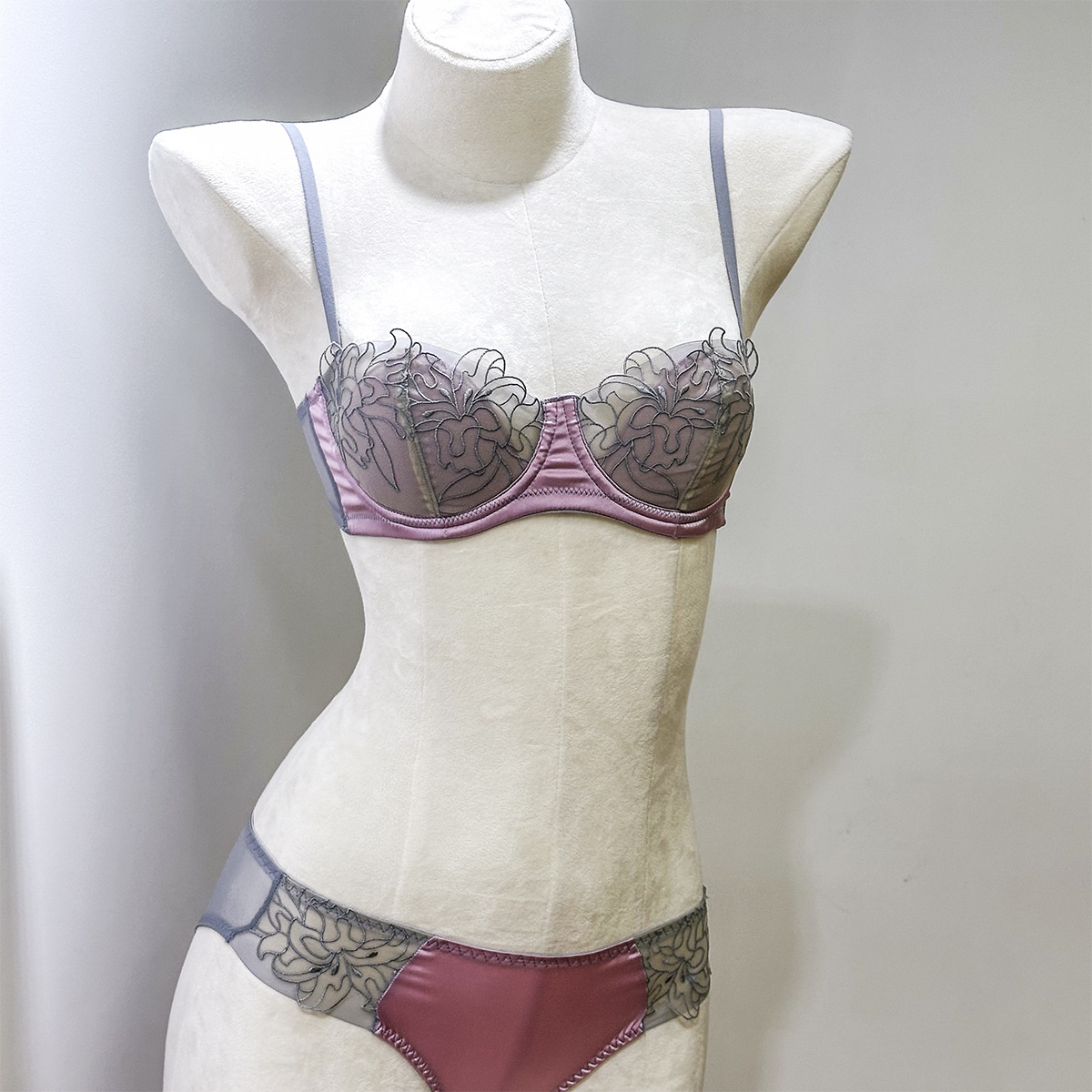 Purcoral 2026 Set Lingerie Bor - Demi Bra Balconette ulasan dan harga