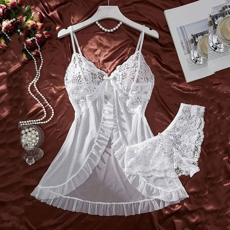 Piyama Baju Tidur Tipis Lembut - Sheer Mesh Bra ulasan dan harga