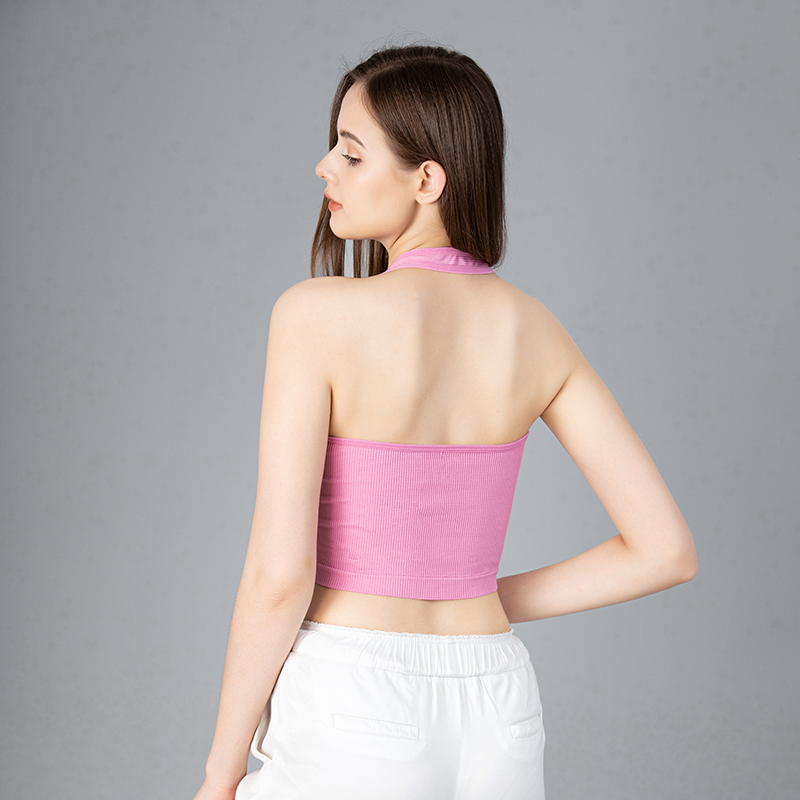 Atasan kerah Halter pakaian da - T Shirt Bra Seamless ulasan dan harga