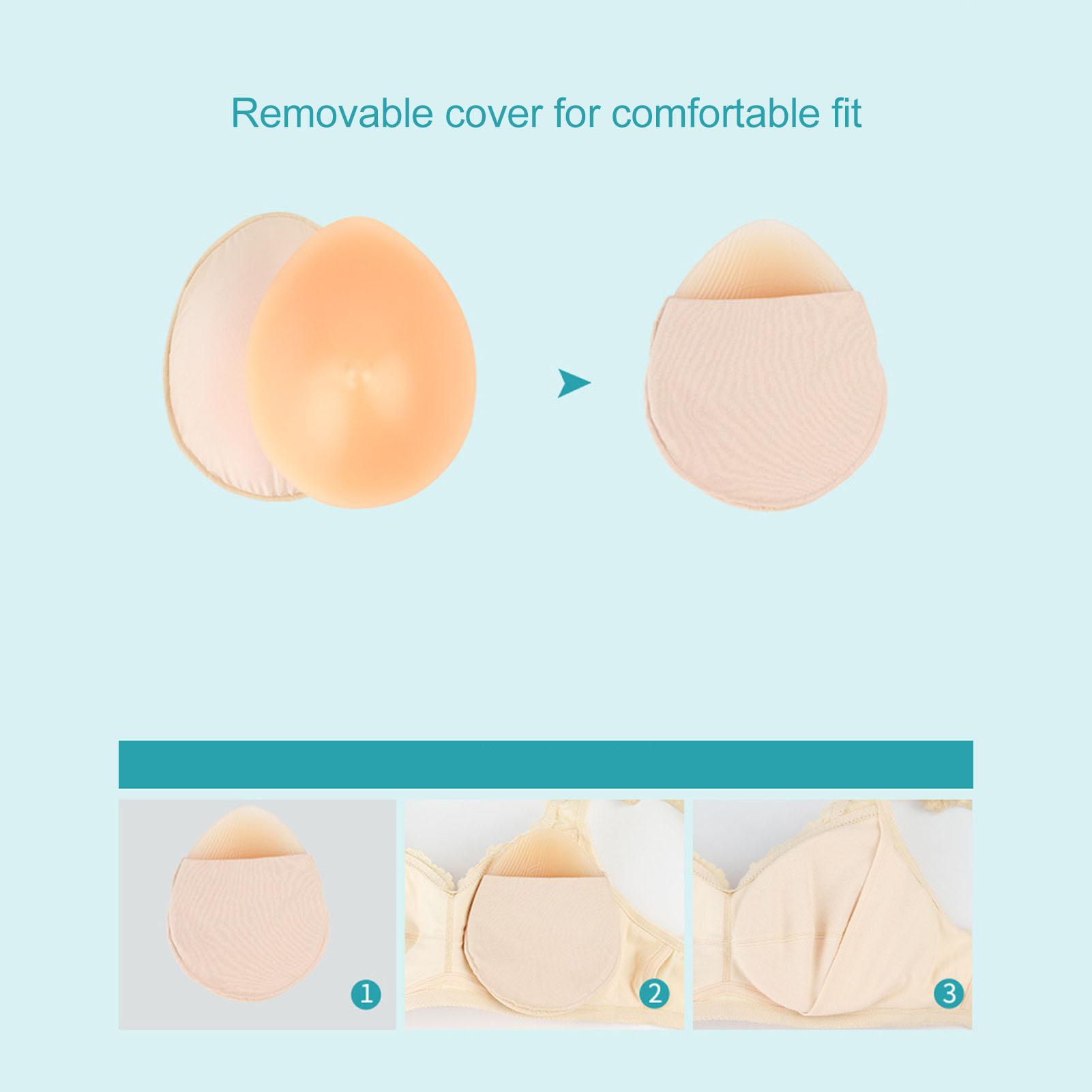 5.3Oz Bantalan Bra Silikon Ben - Mastectomy Bra Pocket ulasan dan harga